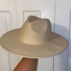 Light Cream Brimmed Hat from Local Boutique